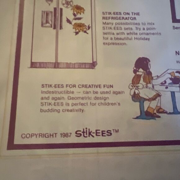 4 BRAND NEW UNOPENED Stik-EES Christmas Wise Men Cornucopia +RARE STORAGE SHEETS - Picture 6 of 11